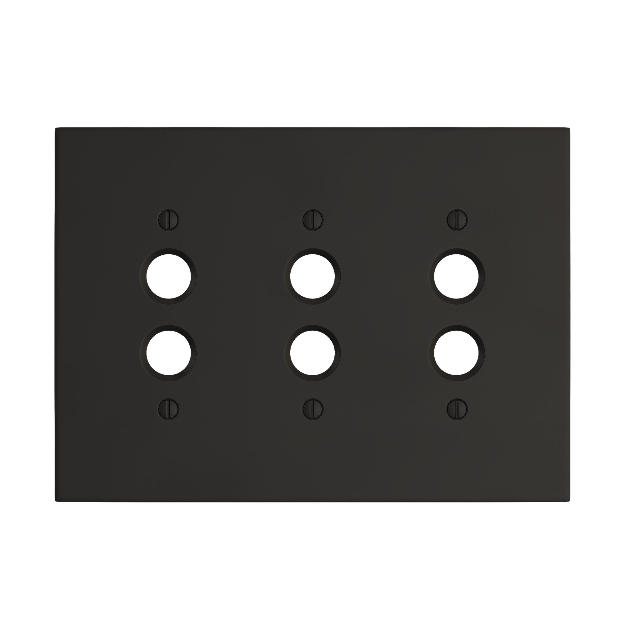 Solid brass Futura Push Button Wall Plate – Triple in Coal Black Brass finish
