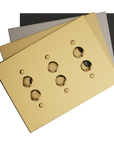 Solid brass Futura Push Button Wall Plate – Triple