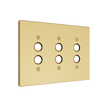 Solid brass Futura Push Button Wall Plate – Triple in Polished Brass finish