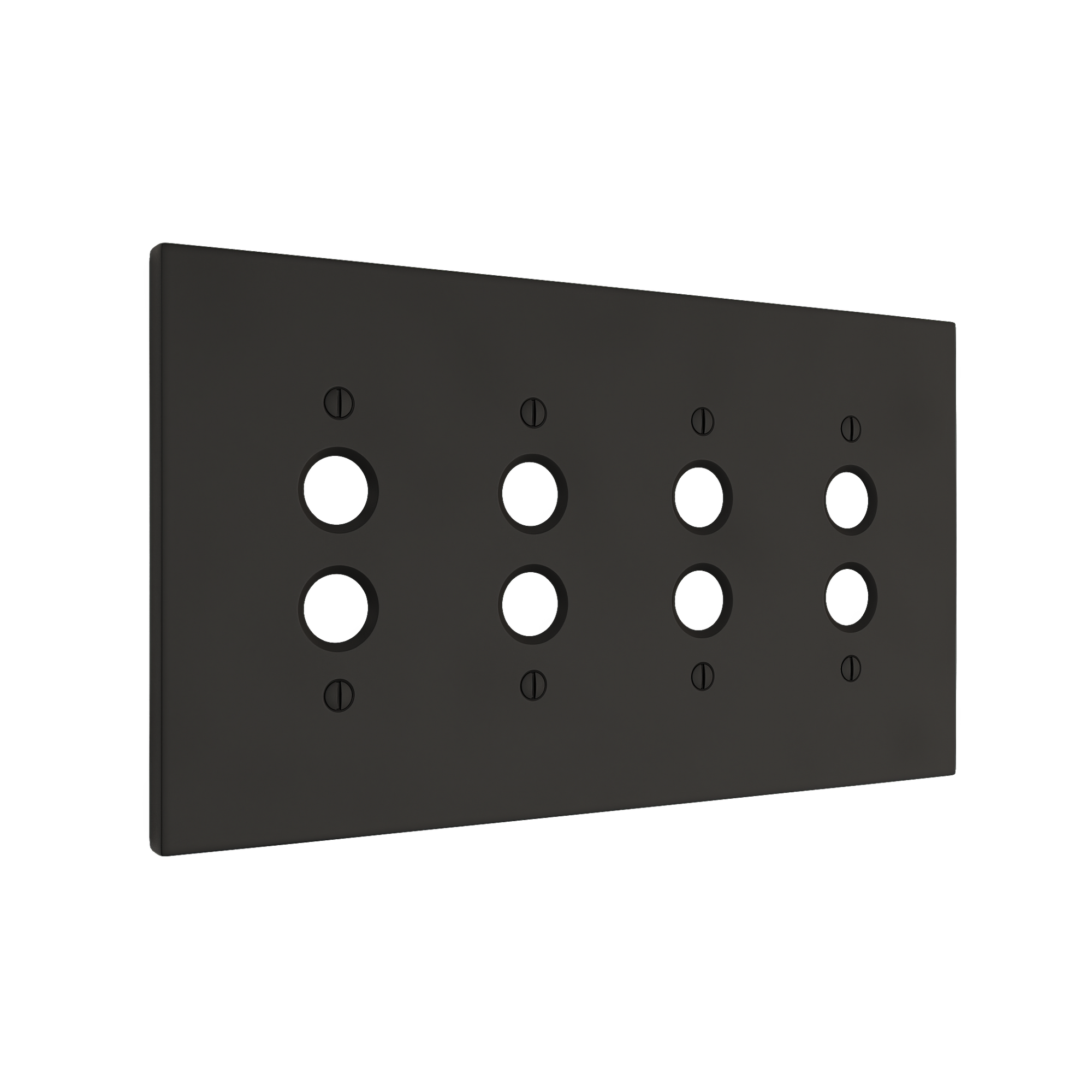 Solid brass Futura Push Button Wall Plate – Quad in Coal Black Brass finish