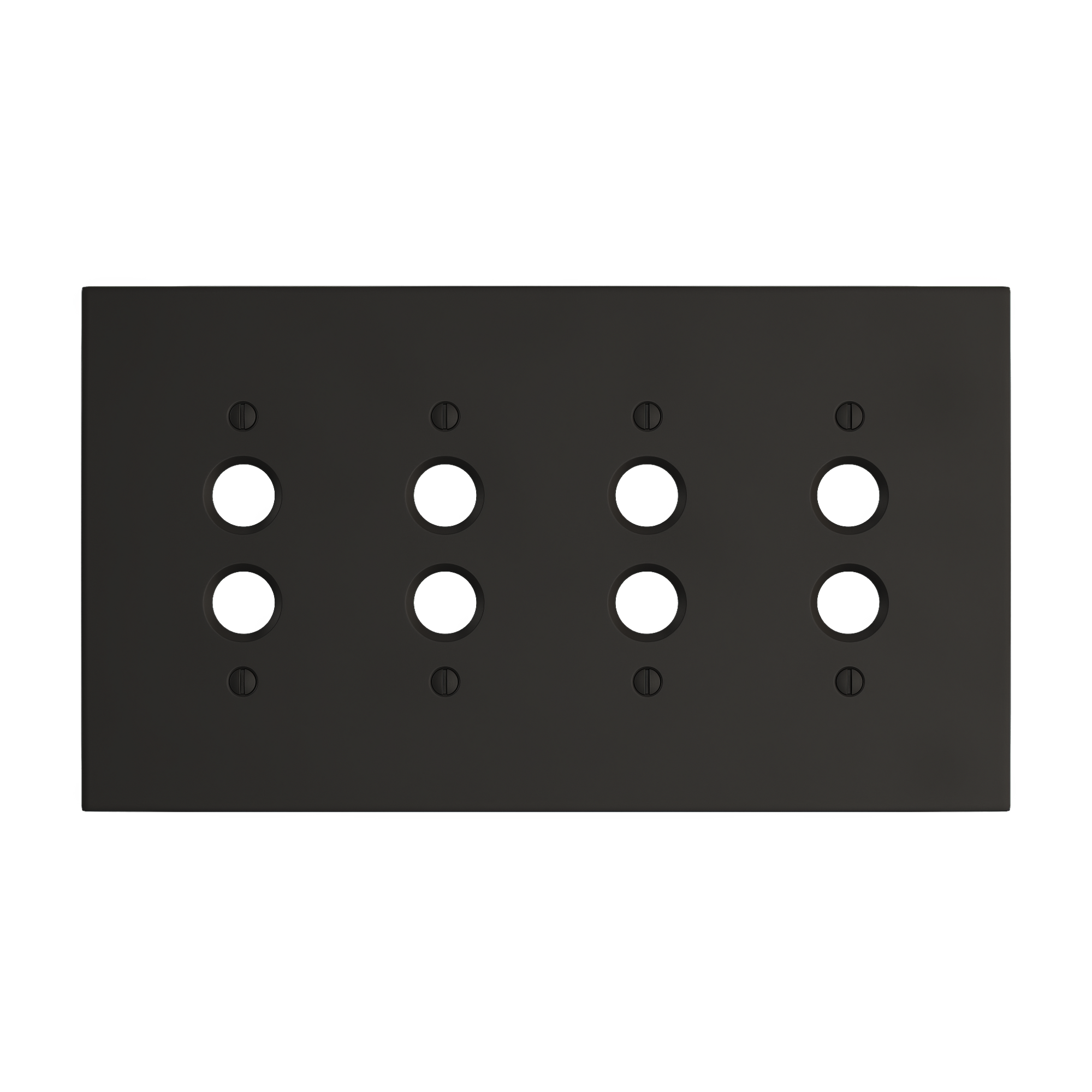 Solid brass Futura Push Button Wall Plate – Quad in Coal Black Brass finish