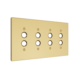 Futura Push Button Wall Plate – Quad — Polished Brass