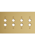 Solid brass Futura Push Button Wall Plate – Quad in Satin Brass finish