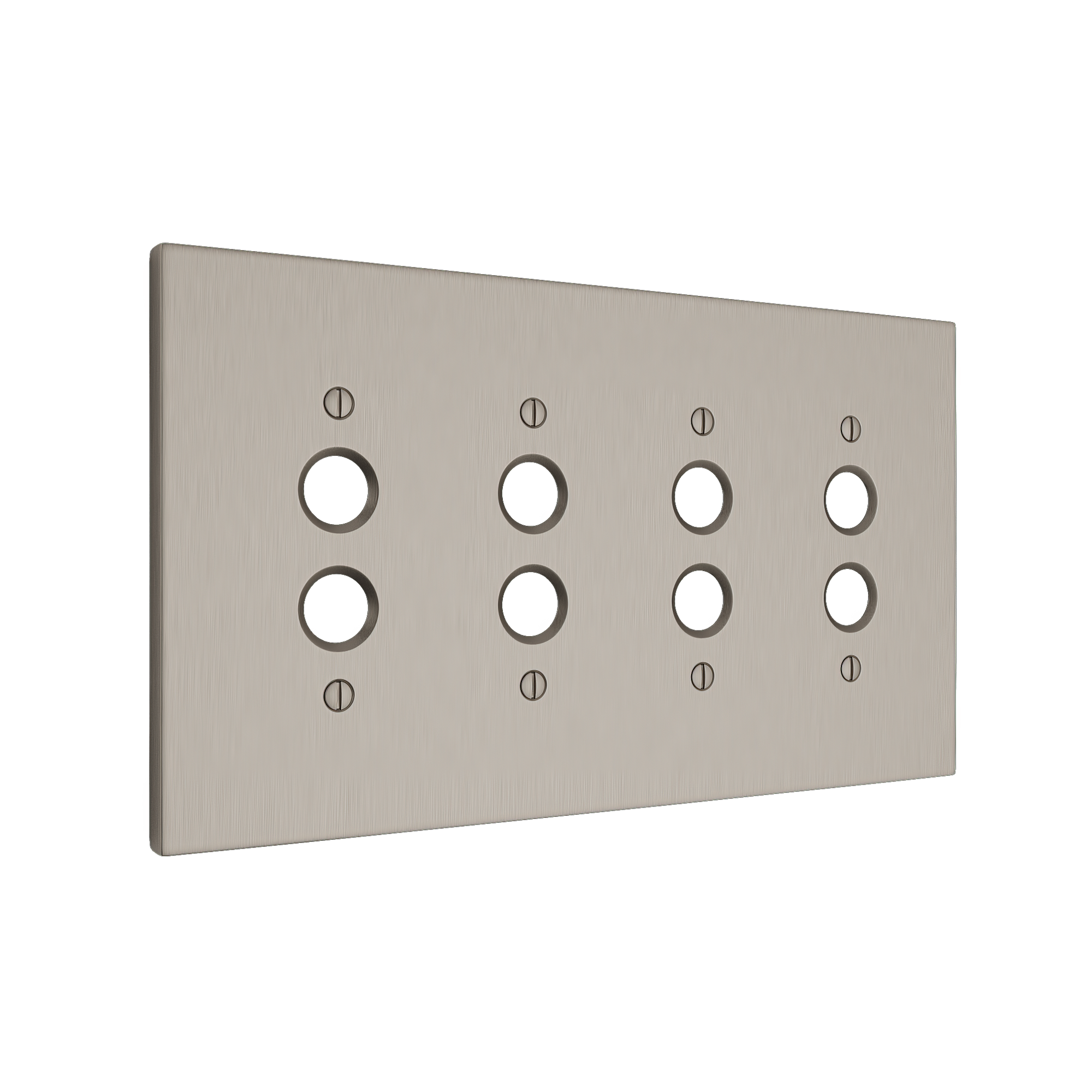 Solid brass Futura Push Button Wall Plate – Quad in Satin Nickel finish