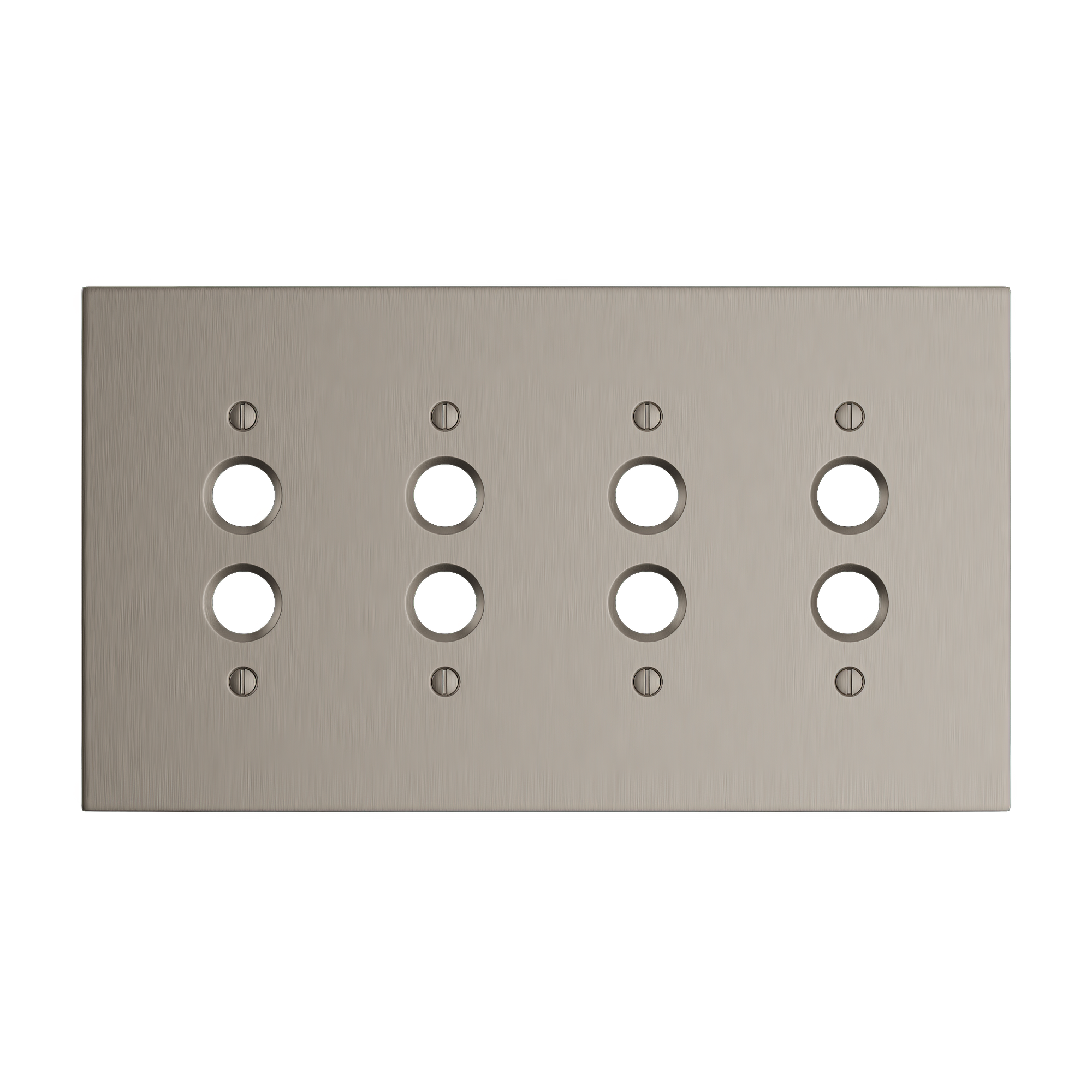 Solid brass Futura Push Button Wall Plate – Quad in Satin Nickel finish