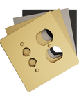 Solid brass Futura Push Button & Outlet Wall Plate – Double