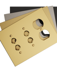 Solid brass Futura Push Button & Outlet Wall Plate – Triple