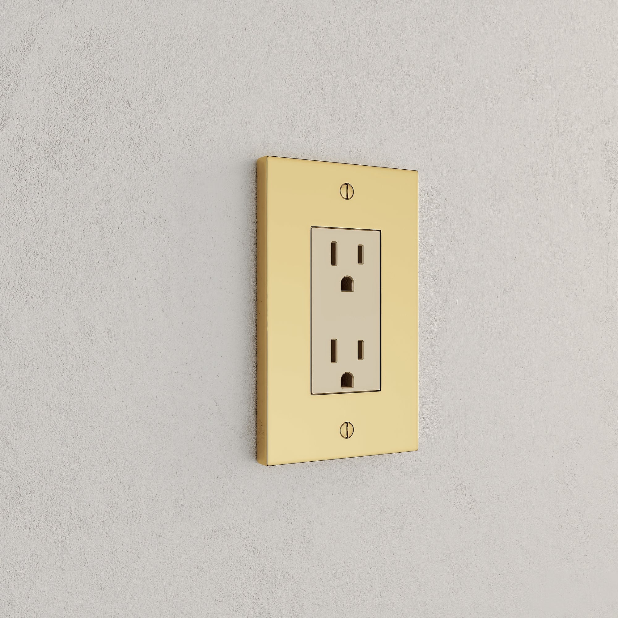 Solid brass Futura Open Wall Plate in Polished Brass finish