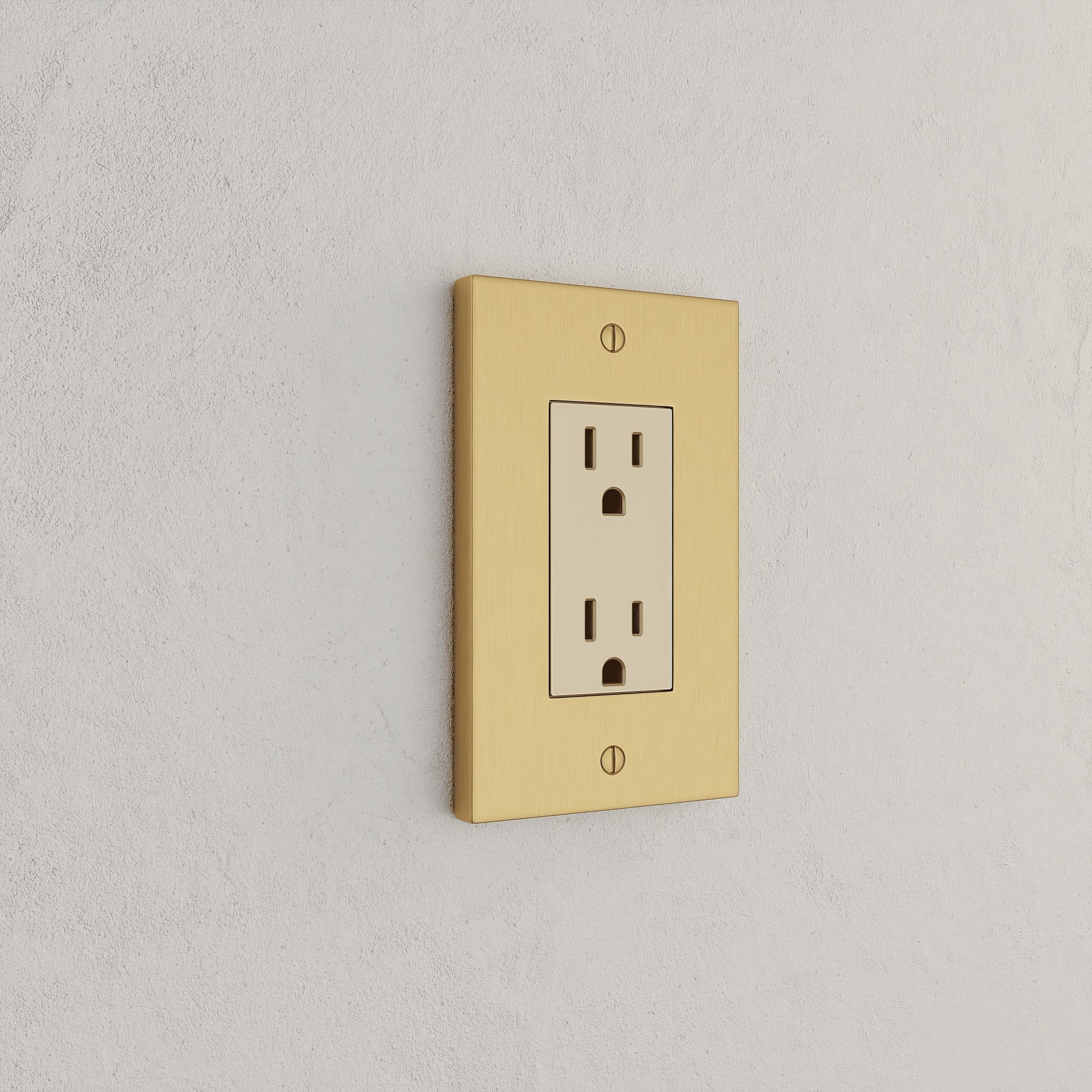 Solid brass Futura Open Wall Plate in Satin Brass finish