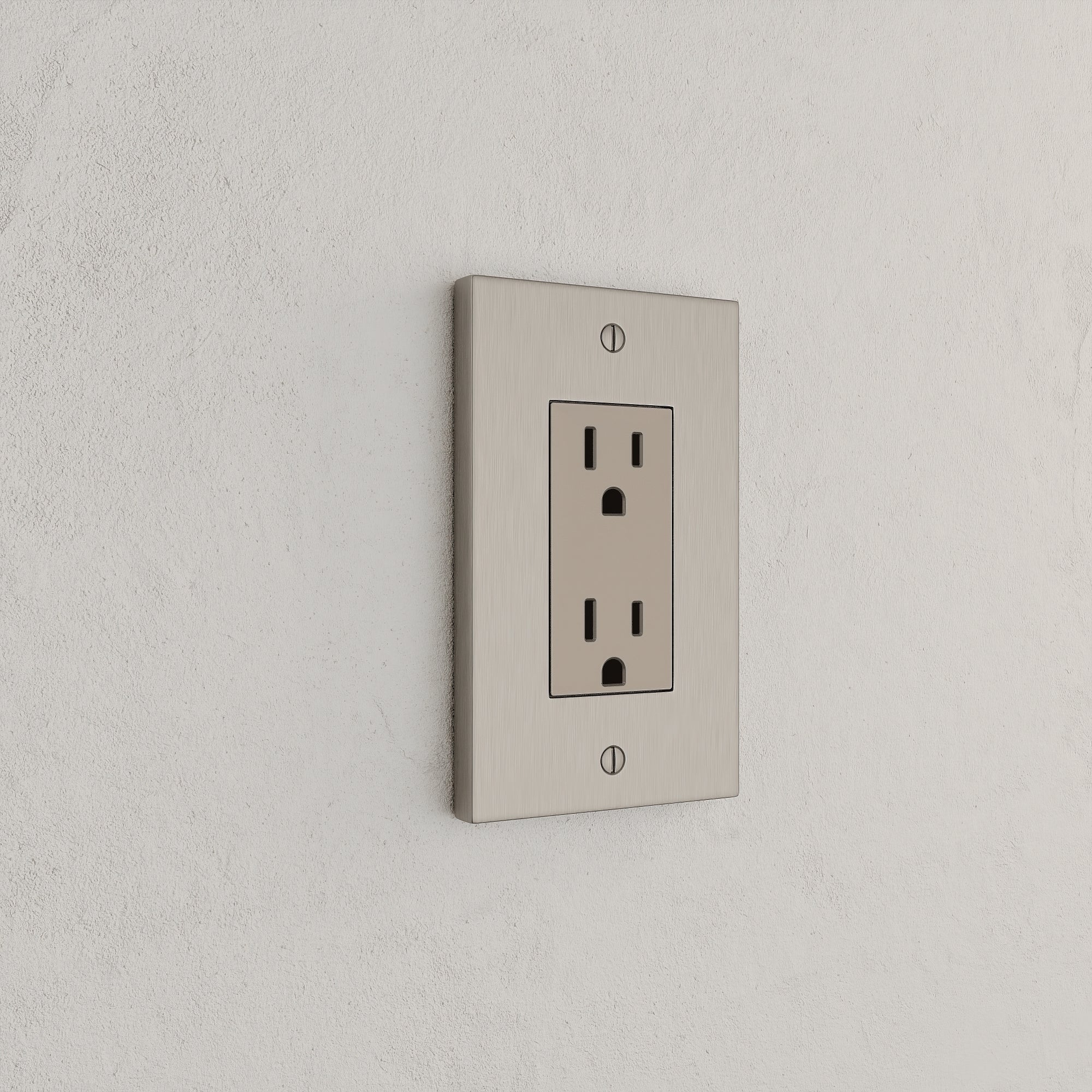 Solid brass Futura Open Wall Plate in Satin Nickel finish