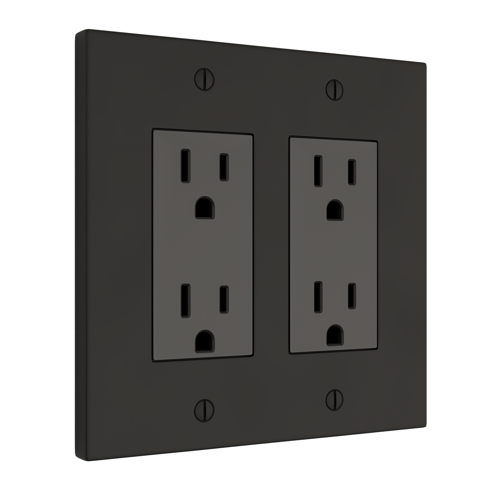 Solid brass Futura Open Wall Plate – Double in Coal Black Brass finish