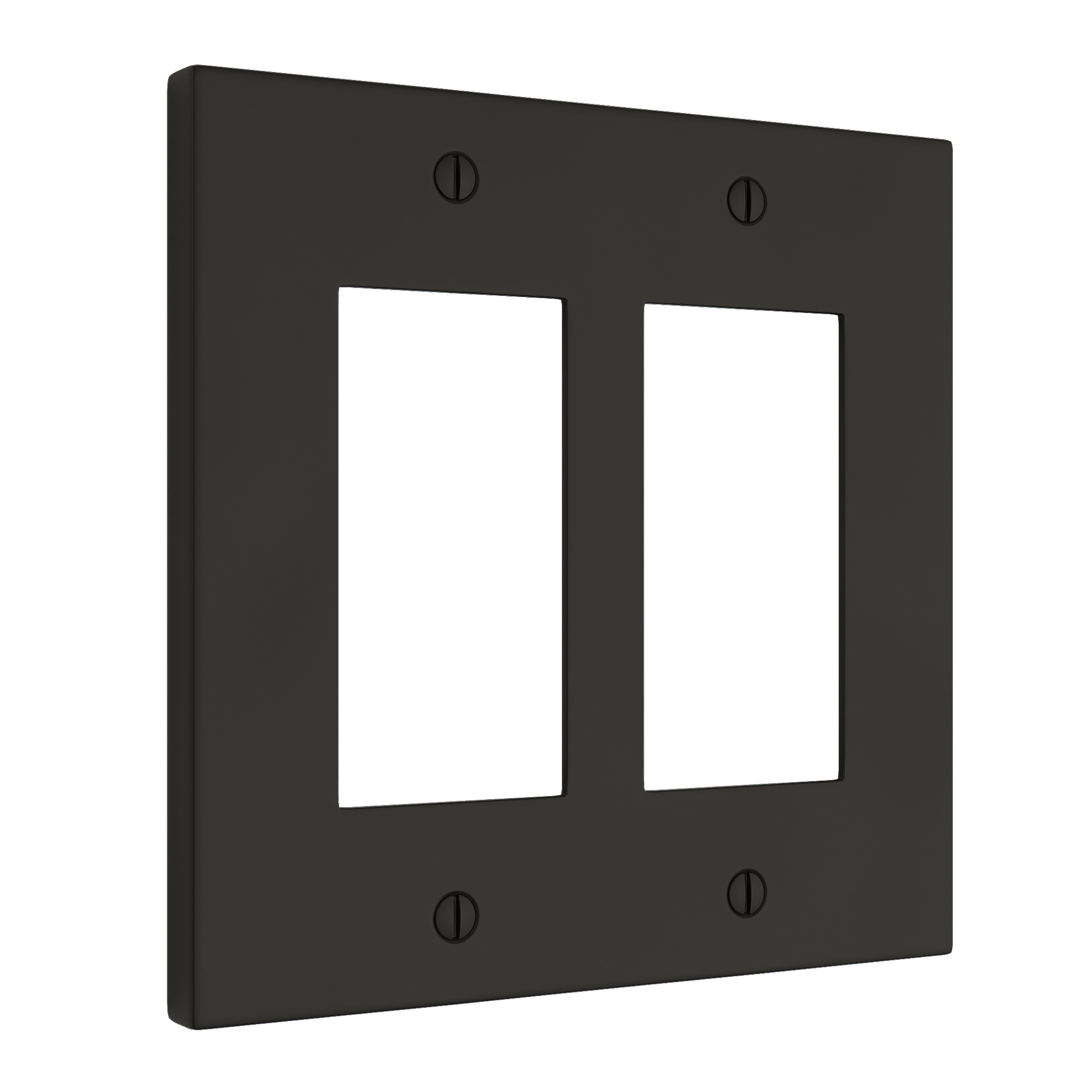 Solid brass Futura Open Wall Plate – Double in Coal Black Brass finish