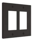 Solid brass Futura Open Wall Plate – Double in Coal Black Brass finish