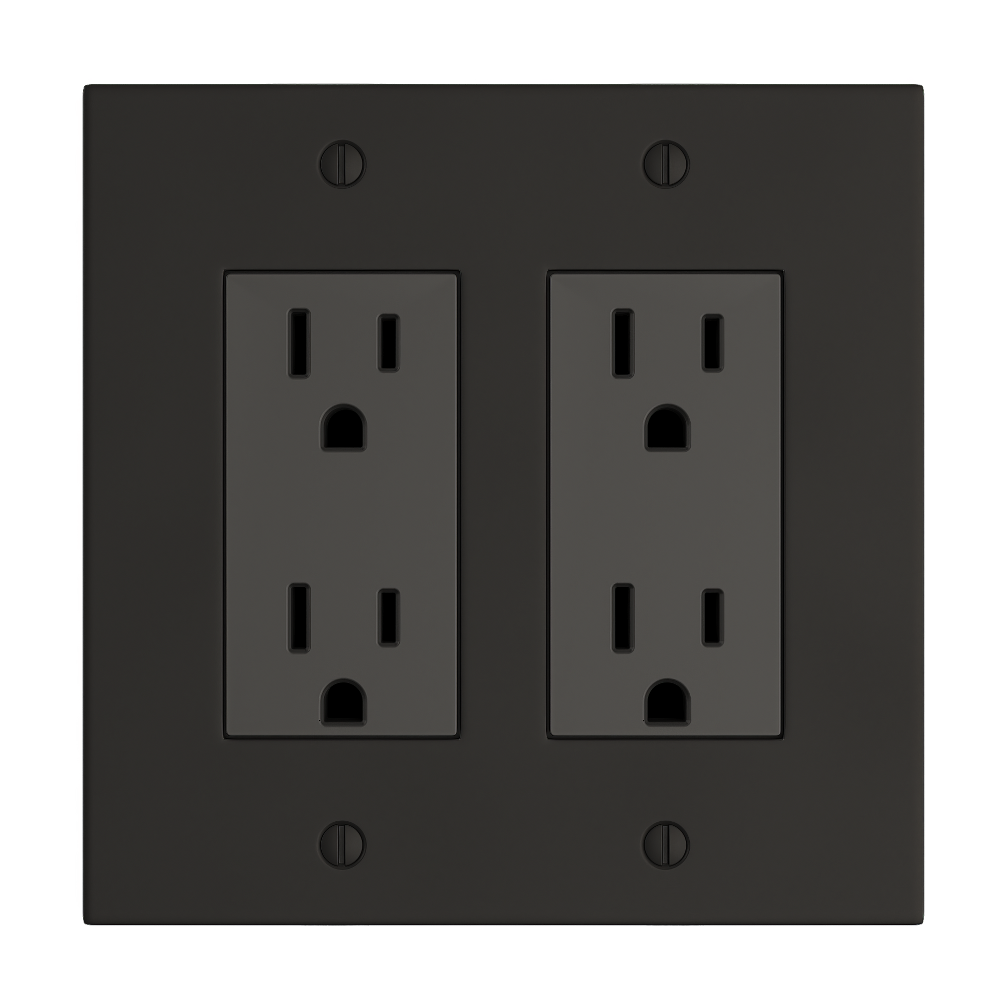 Solid brass Futura Open Wall Plate – Double in Coal Black Brass finish