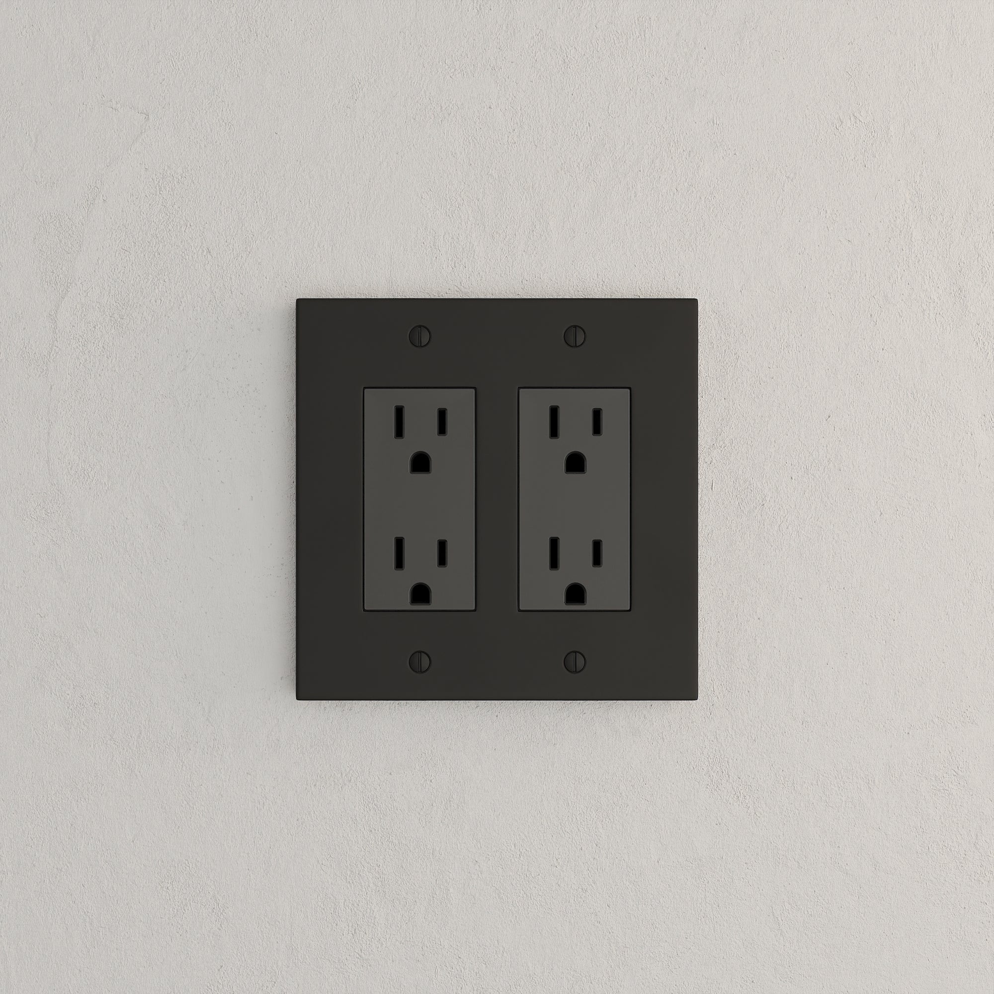 Solid brass Futura Open Wall Plate – Double in Coal Black Brass finish