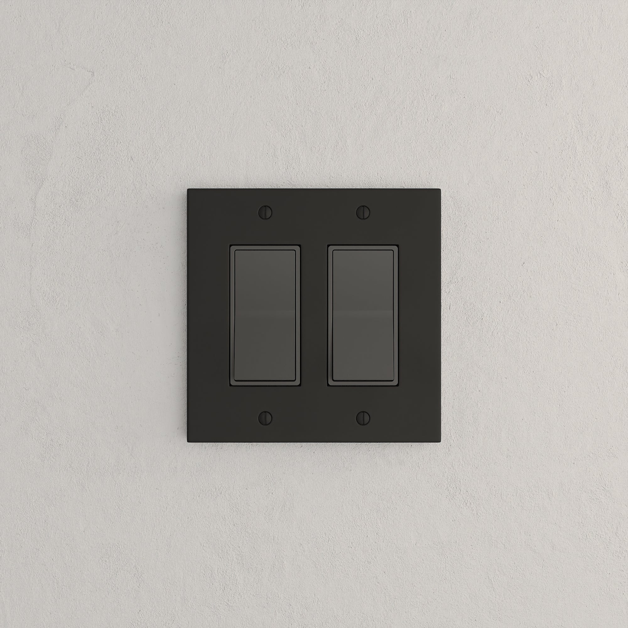 Solid brass Futura Open Wall Plate – Double in Coal Black Brass finish