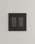 Solid brass Futura Open Wall Plate – Double in Coal Black Brass finish