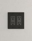 Solid brass Futura Open Wall Plate – Double in Coal Black Brass finish