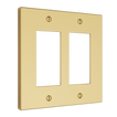 Solid brass Futura Open Wall Plate – Double in Polished Brass finish
