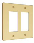 Solid brass Futura Open Wall Plate – Double in Polished Brass finish