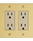 Solid brass Futura Open Wall Plate – Double in Polished Brass finish