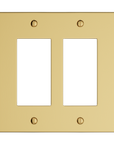 Solid brass Futura Open Wall Plate – Double in Polished Brass finish