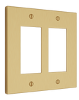 Solid brass Futura Open Wall Plate – Double in Satin Brass finish
