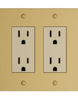 Solid brass Futura Open Wall Plate – Double in Satin Brass finish