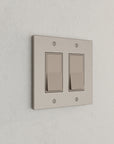 Solid brass Futura Open Wall Plate – Double in Satin Nickel finish