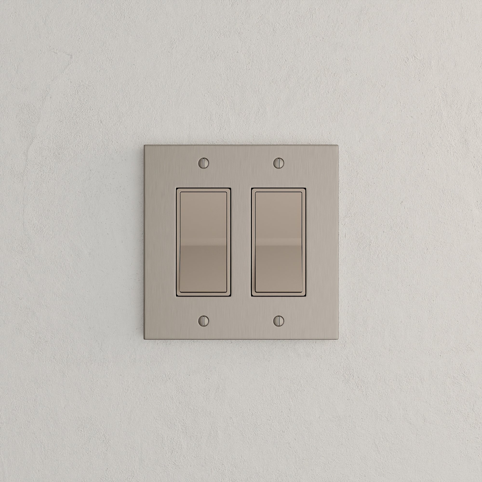Solid brass Futura Open Wall Plate – Double in Satin Nickel finish