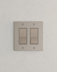 Solid brass Futura Open Wall Plate – Double in Satin Nickel finish