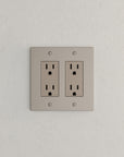 Solid brass Futura Open Wall Plate – Double in Satin Nickel finish