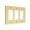 Solid brass Futura Open Wall Plate – Triple in Polished Brass finish