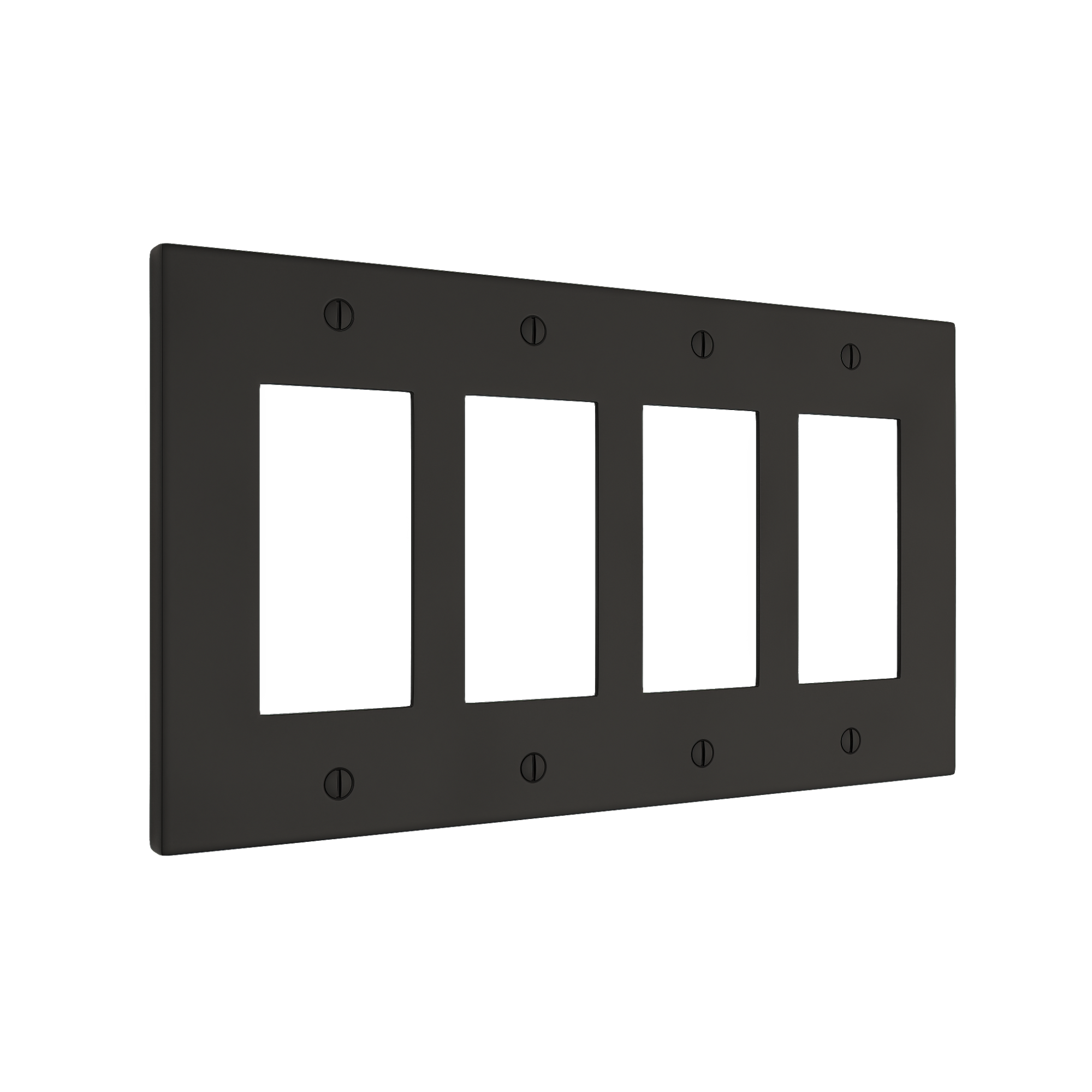 Solid brass Futura Open Wall Plate – Quad in Coal Black Brass finish