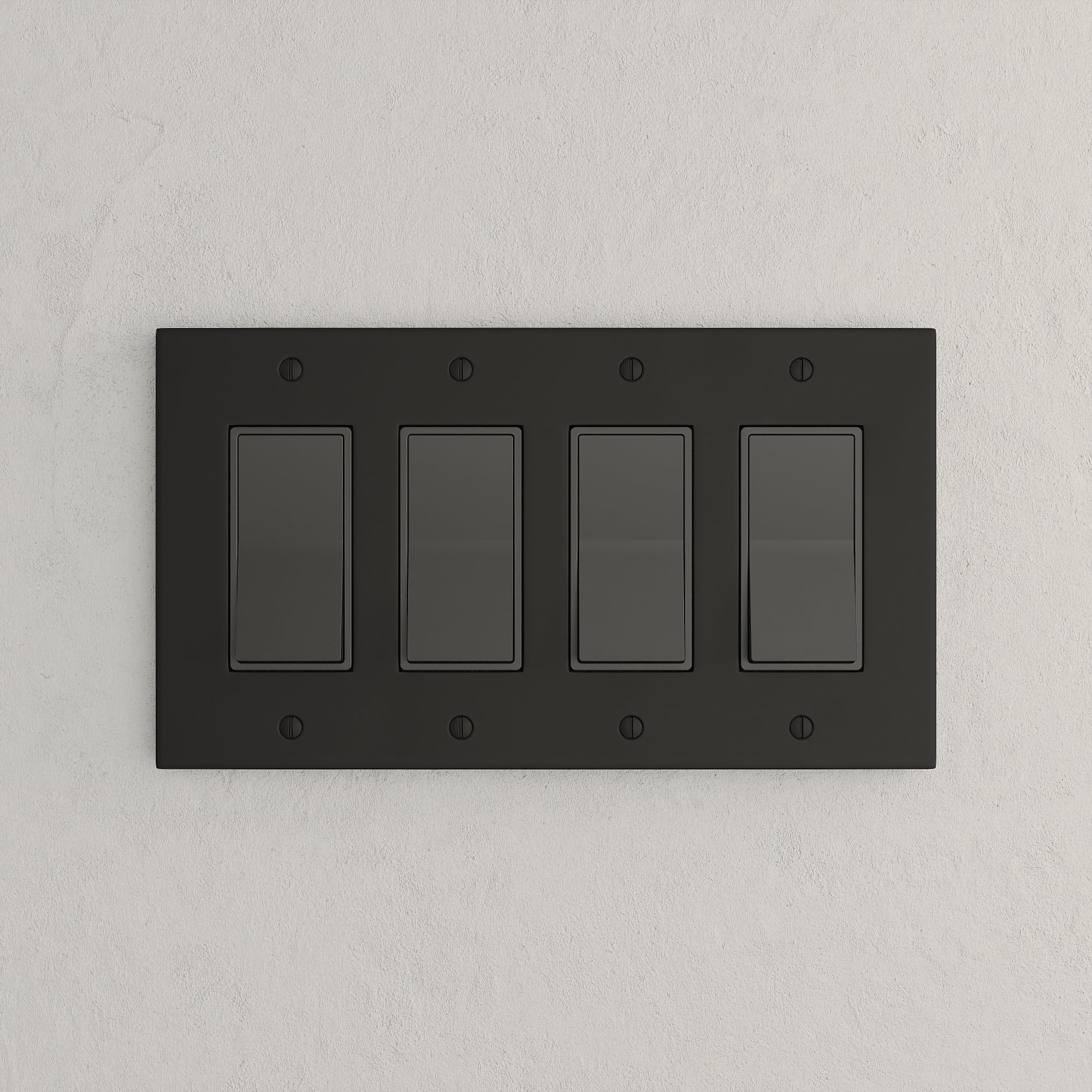 Solid brass Futura Open Wall Plate – Quad in Coal Black Brass finish
