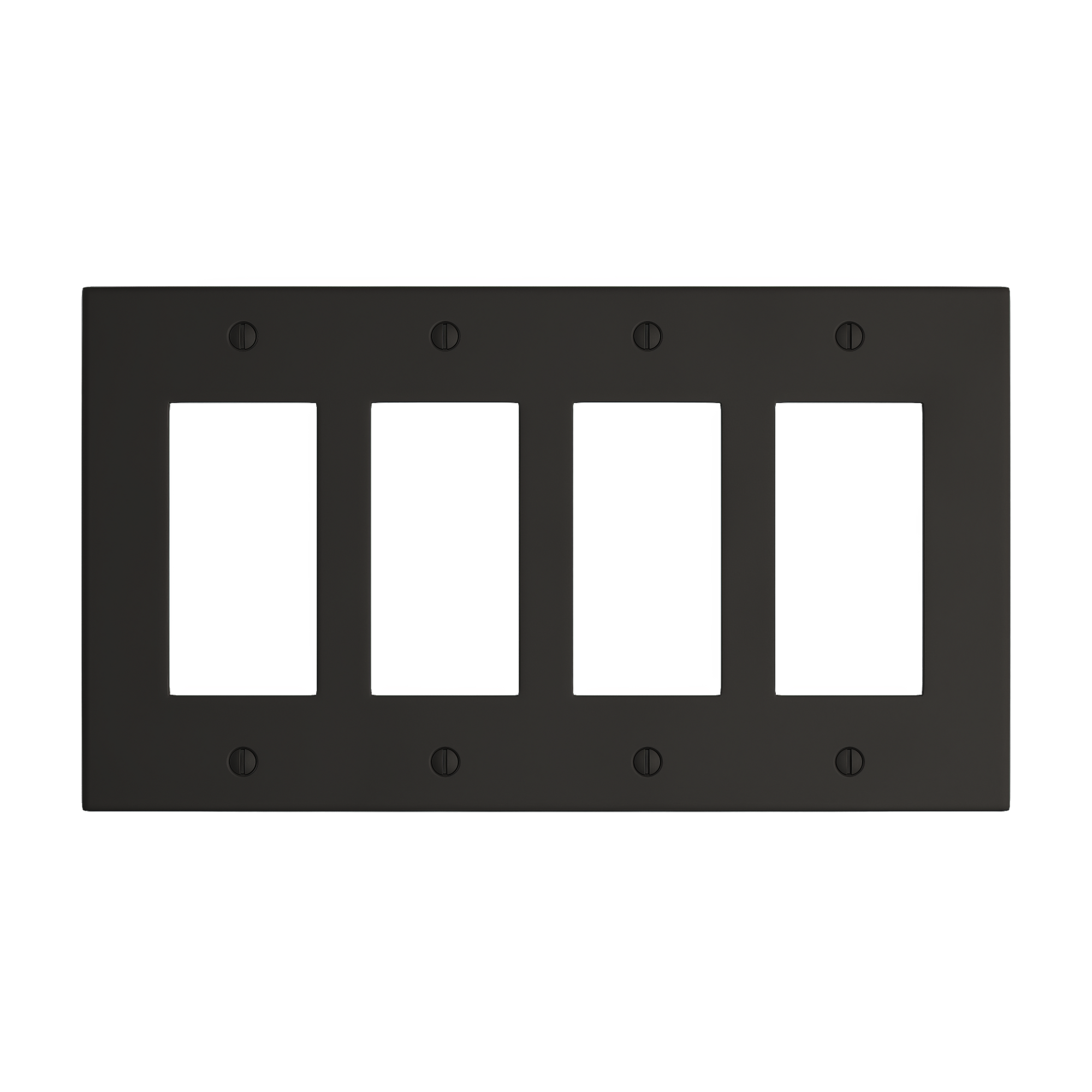 Solid brass Futura Open Wall Plate – Quad in Coal Black Brass finish