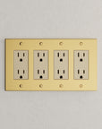 Solid brass Futura Open Wall Plate – Quad in Polished Brass finish