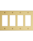 Solid brass Futura Open Wall Plate – Quad in Polished Brass finish