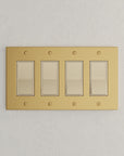 Solid brass Futura Open Wall Plate – Quad in Satin Brass finish