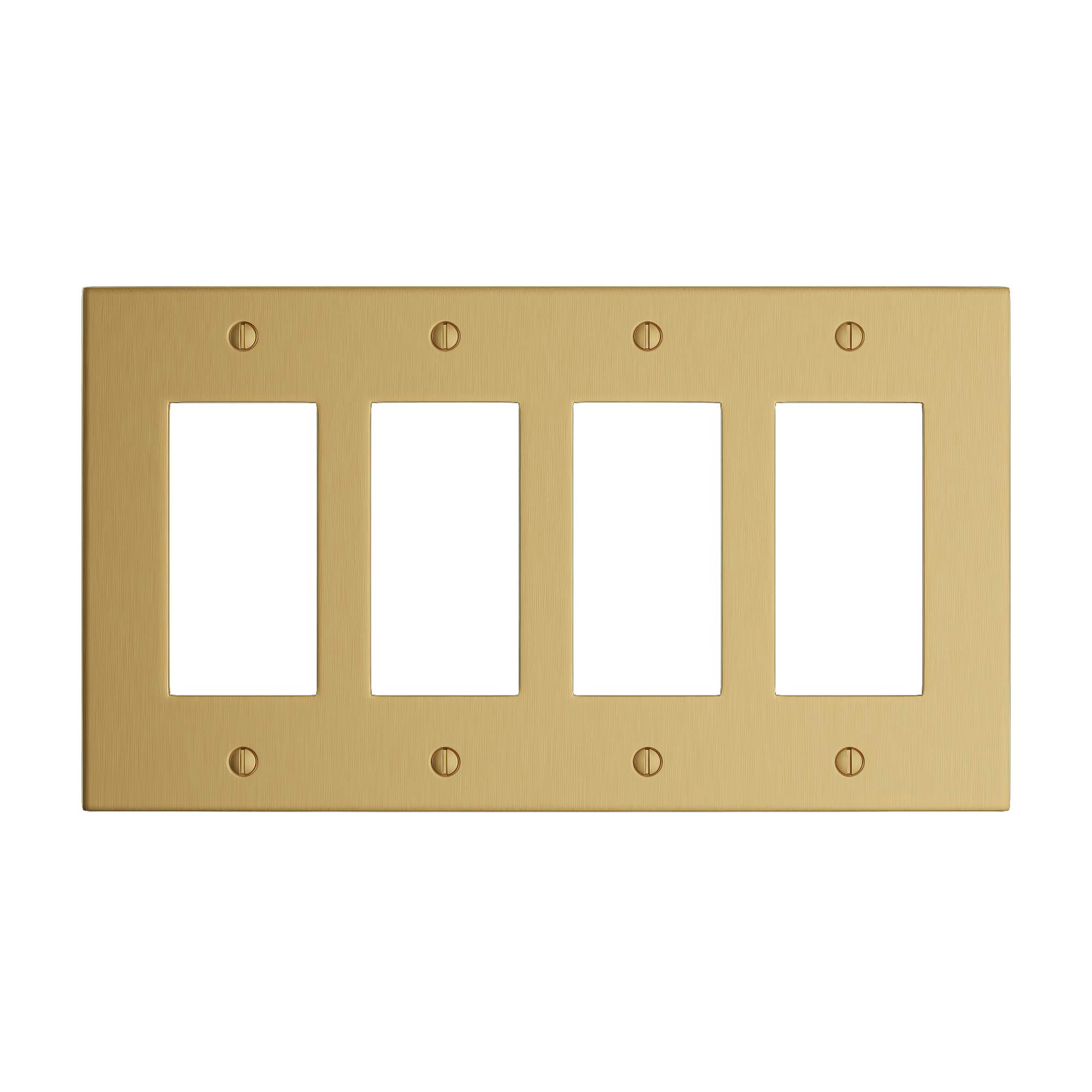 Solid brass Futura Open Wall Plate – Quad in Satin Brass finish