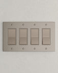 Solid brass Futura Open Wall Plate – Quad in Satin Nickel finish
