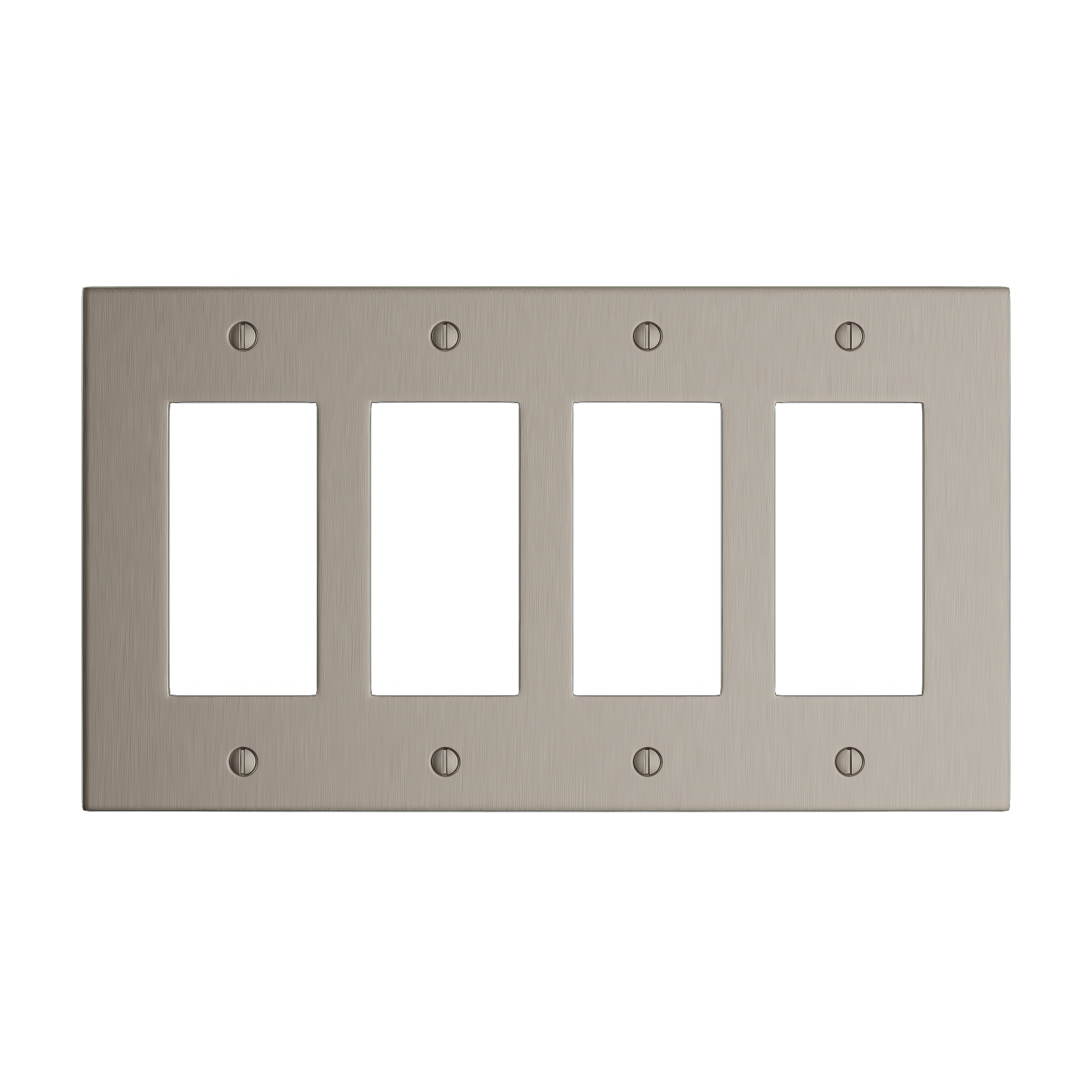 Solid brass Futura Open Wall Plate – Quad in Satin Nickel finish