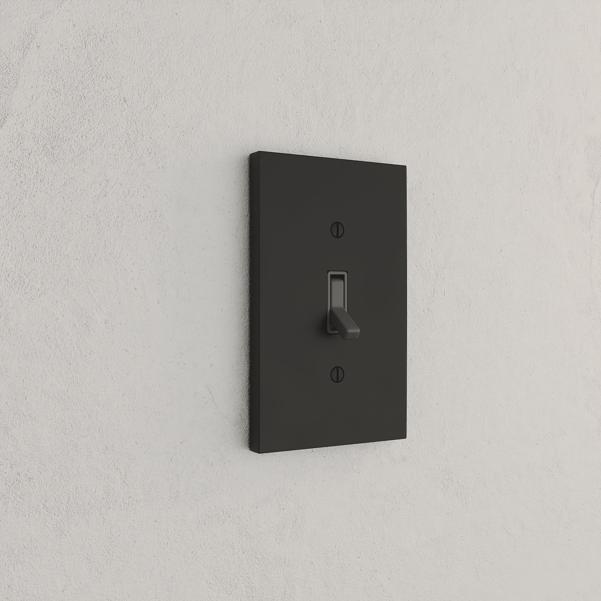 Solid brass Futura Toggle Wall Plate in Coal Black Brass finish