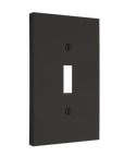Solid brass Futura Toggle Wall Plate in Coal Black Brass finish