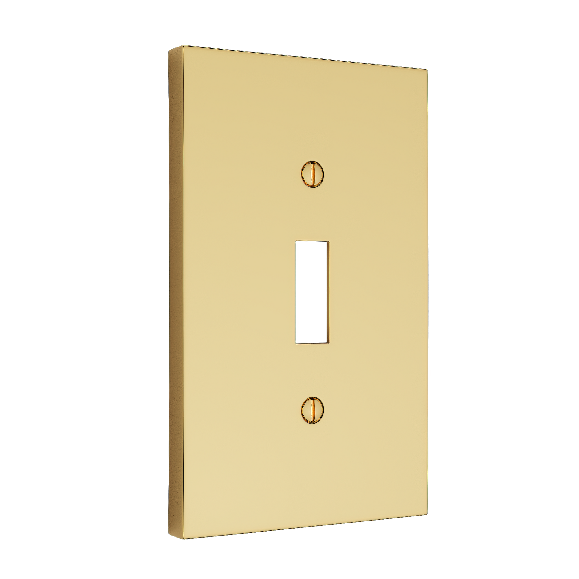 Solid brass Futura Toggle Wall Plate in Polished Brass finish