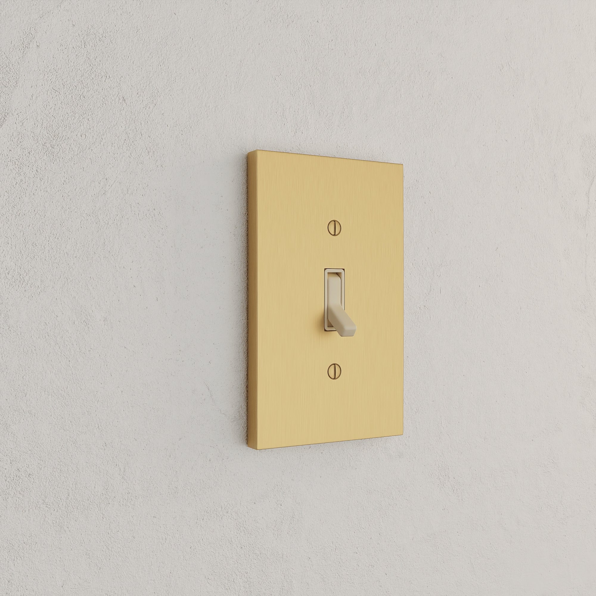 Solid brass Futura Toggle Wall Plate in Satin Brass finish
