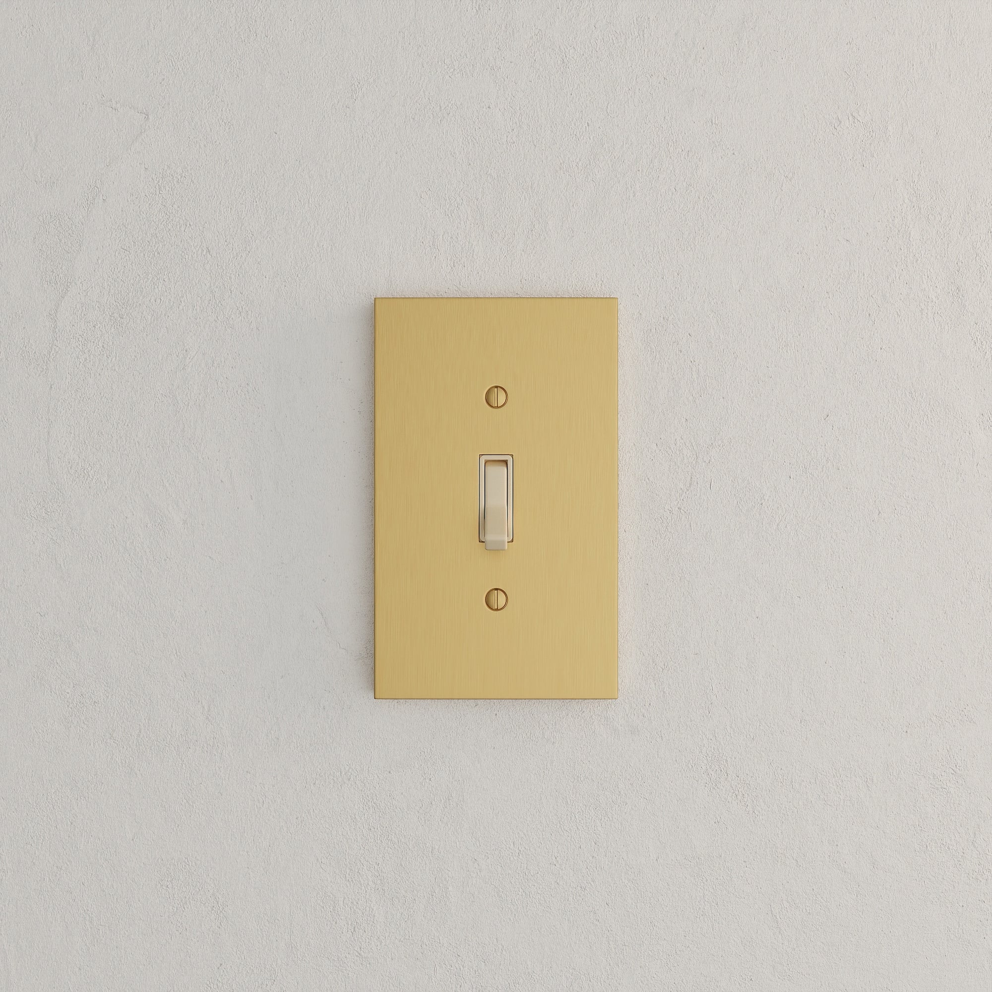 Solid brass Futura Toggle Wall Plate in Satin Brass finish