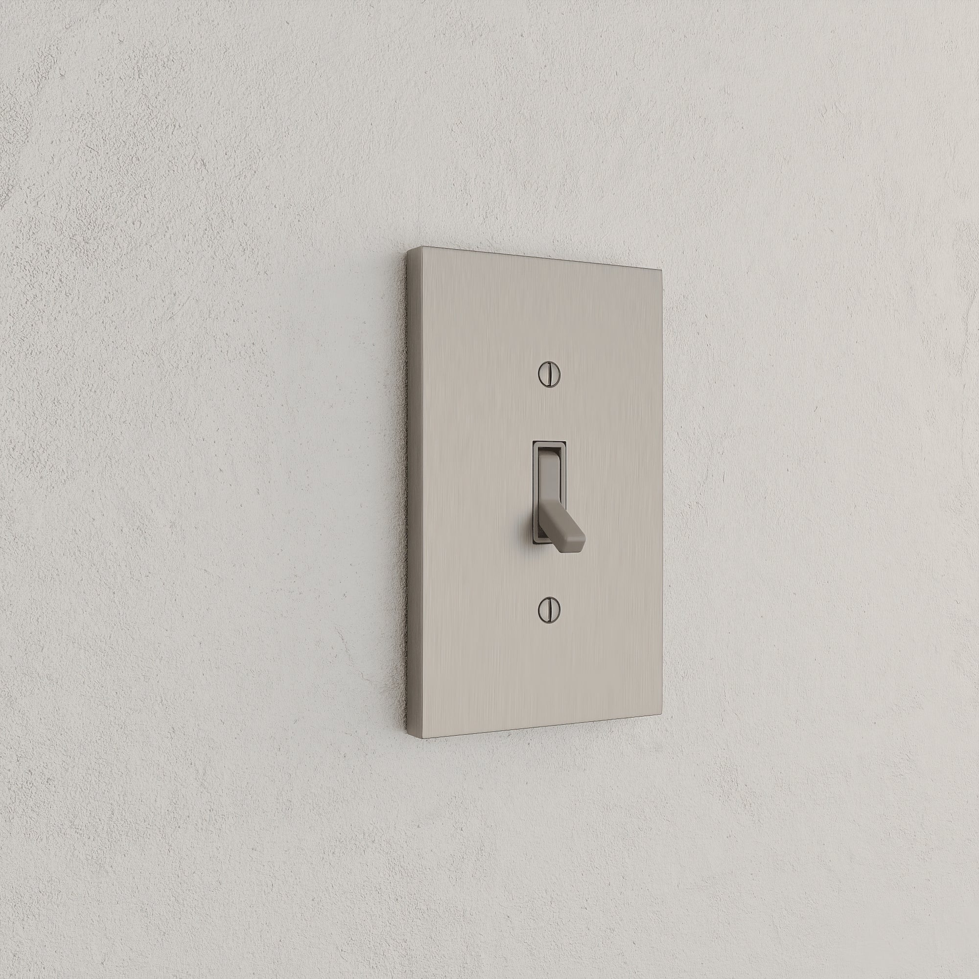 Solid brass Futura Toggle Wall Plate in Satin Nickel finish