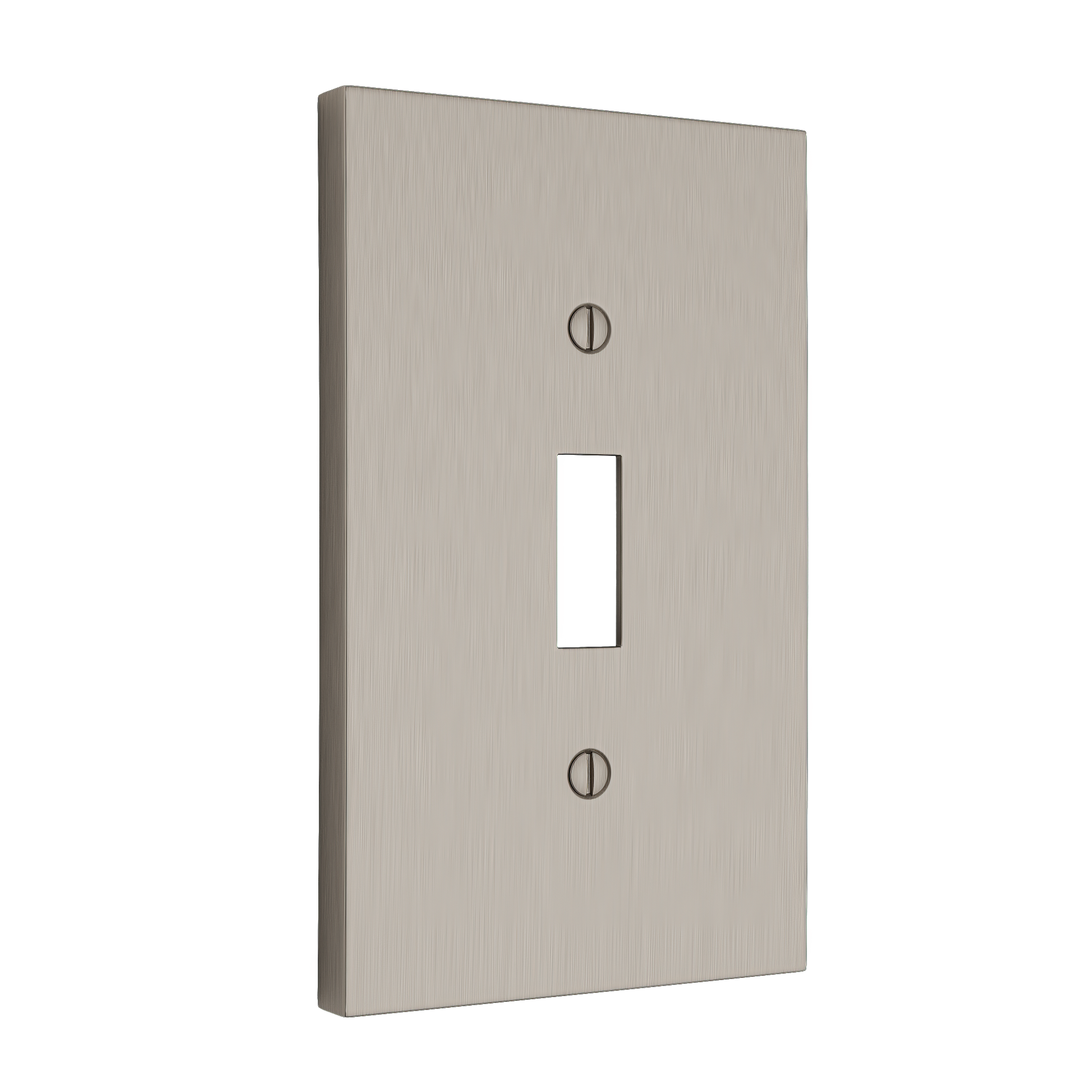 Solid brass Futura Toggle Wall Plate in Satin Nickel finish