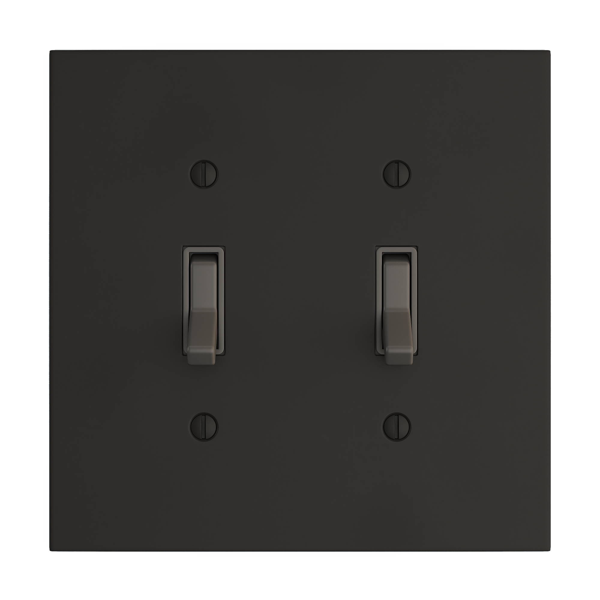 Solid brass Futura Toggle Wall Plate – Double in Coal Black Brass finish